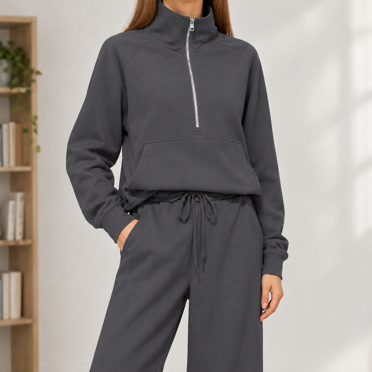 Kolfinna Half Zip Set - Dark Gray