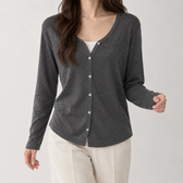 Sabrina Linen Cardigan - Meteorite Ash