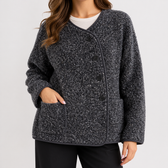 Coline Textured Fleece Jacket - Blue Gray