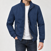 Ingimundur Stand Collar Jacket - Dark Blue