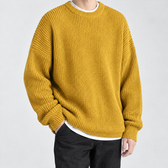 Sebastien Ribbed Crew Neck Sweater - Yellow