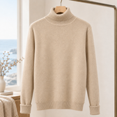 Emilio Turtleneck Sweater - Khaki High Collar
