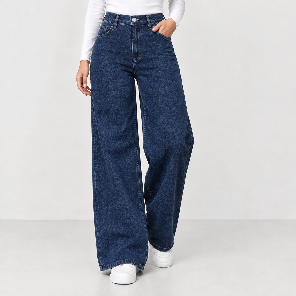 Daphne Wide Leg Jeans - Dark Blue