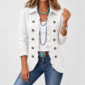 Hermine Floral Ruffle Jacket - White