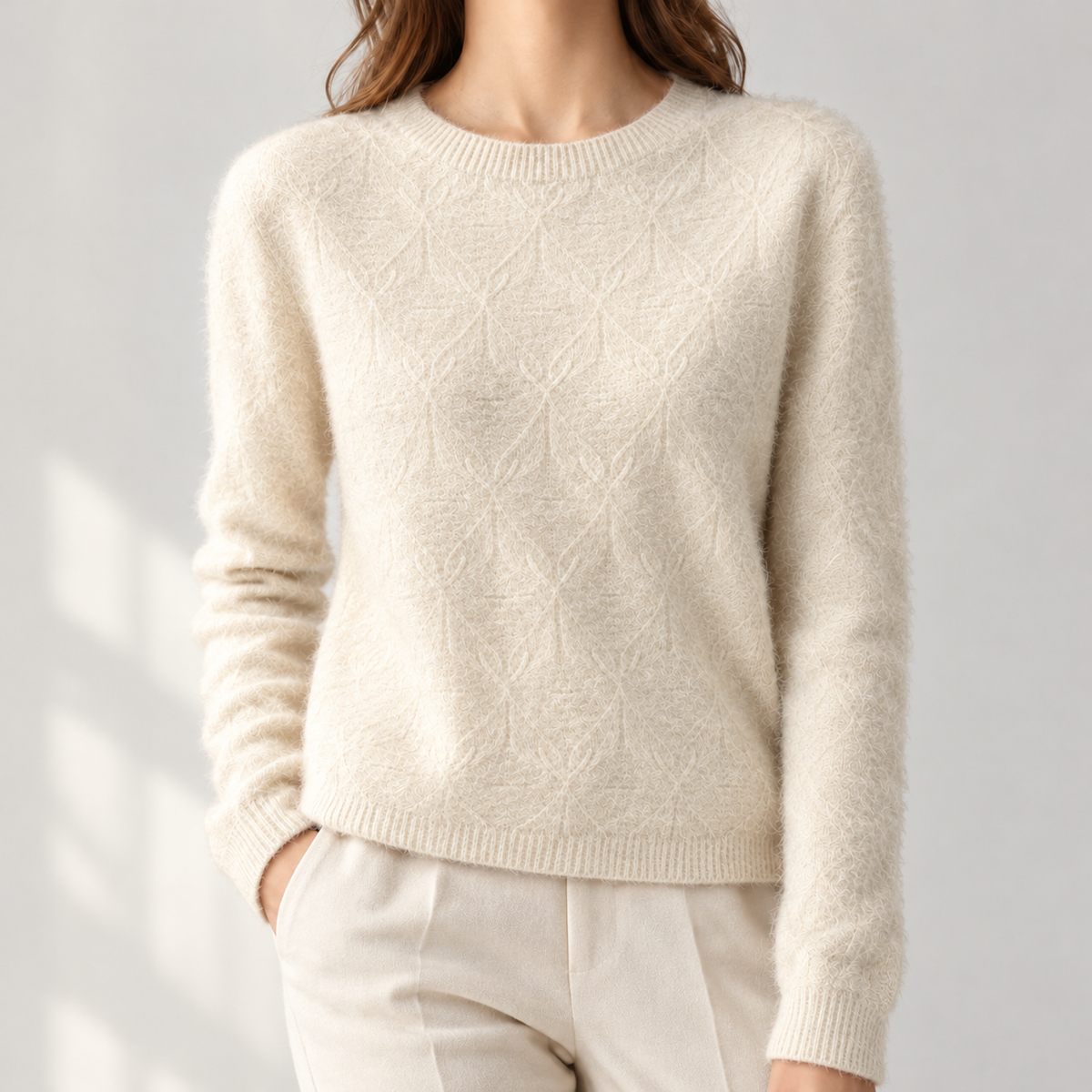Henrietta Cashmere Sweater - Raw Rice