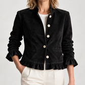 Ellinor Ruffle Hem Jacket - Brown