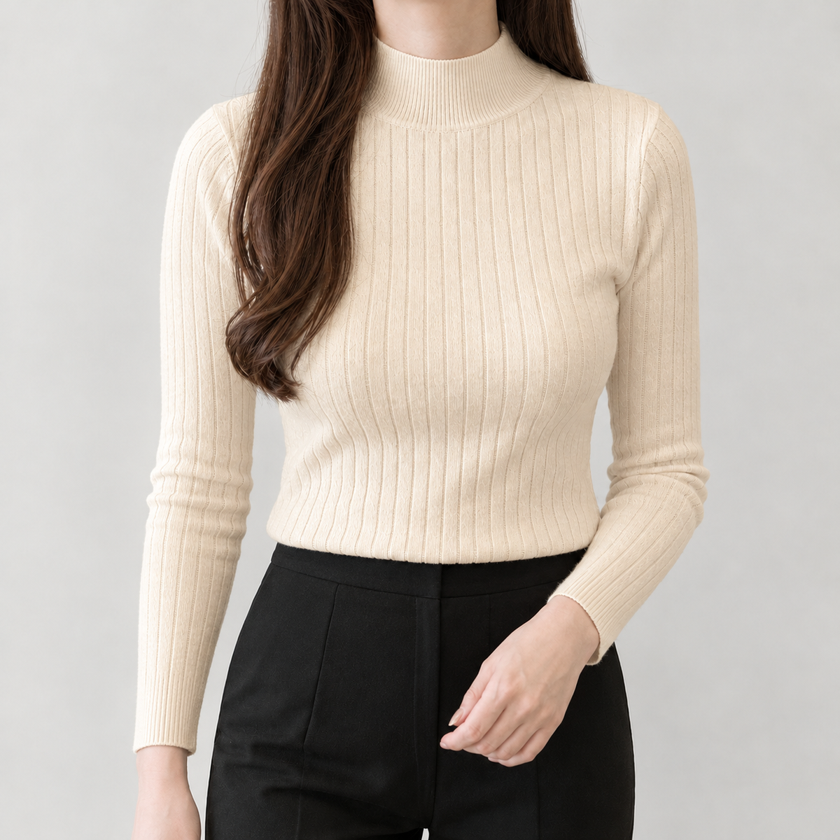 Marielle Ribbed Top - Apricot