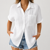 Celestina Crinkle Shirt - White