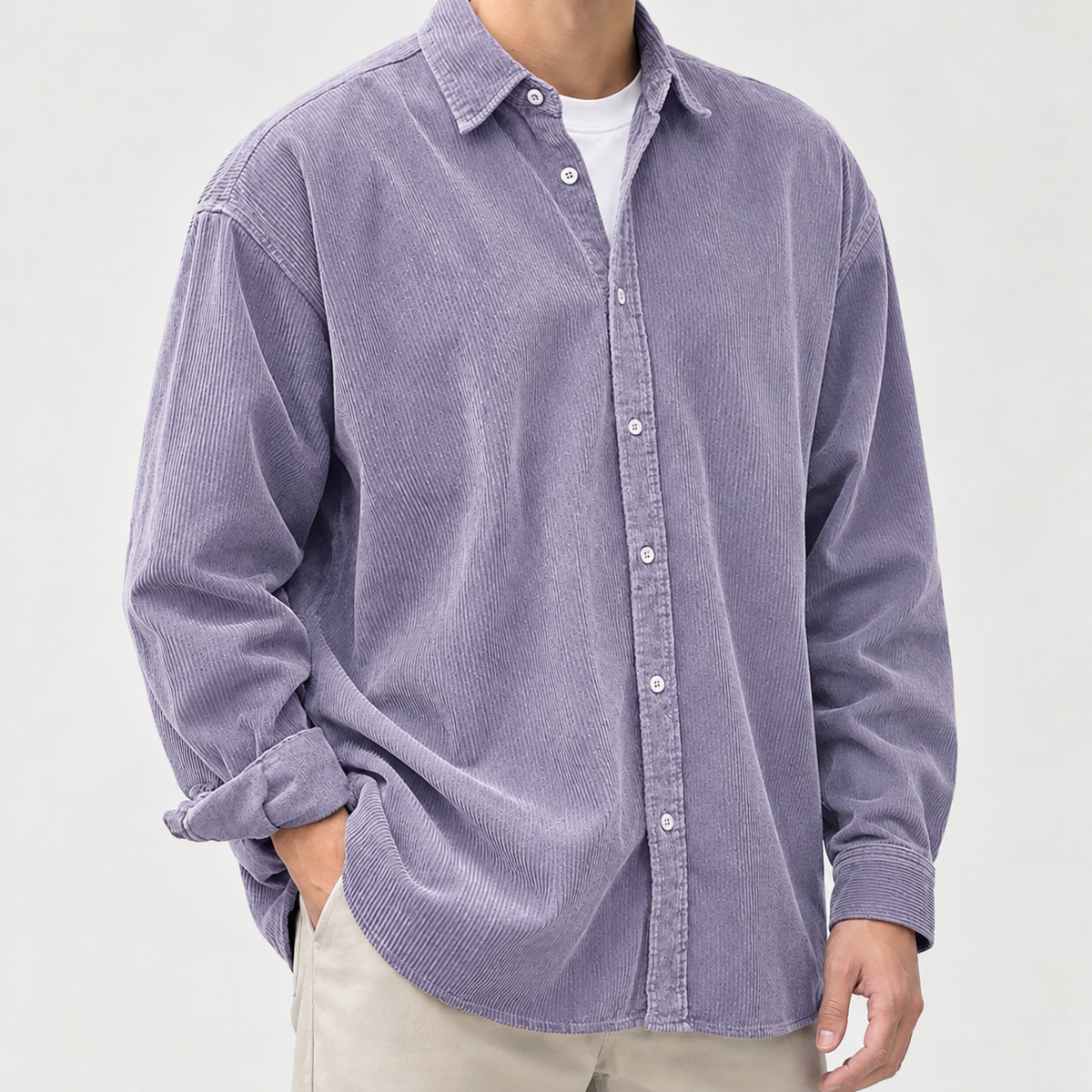 Marius Corduroy Overshirt - Purple