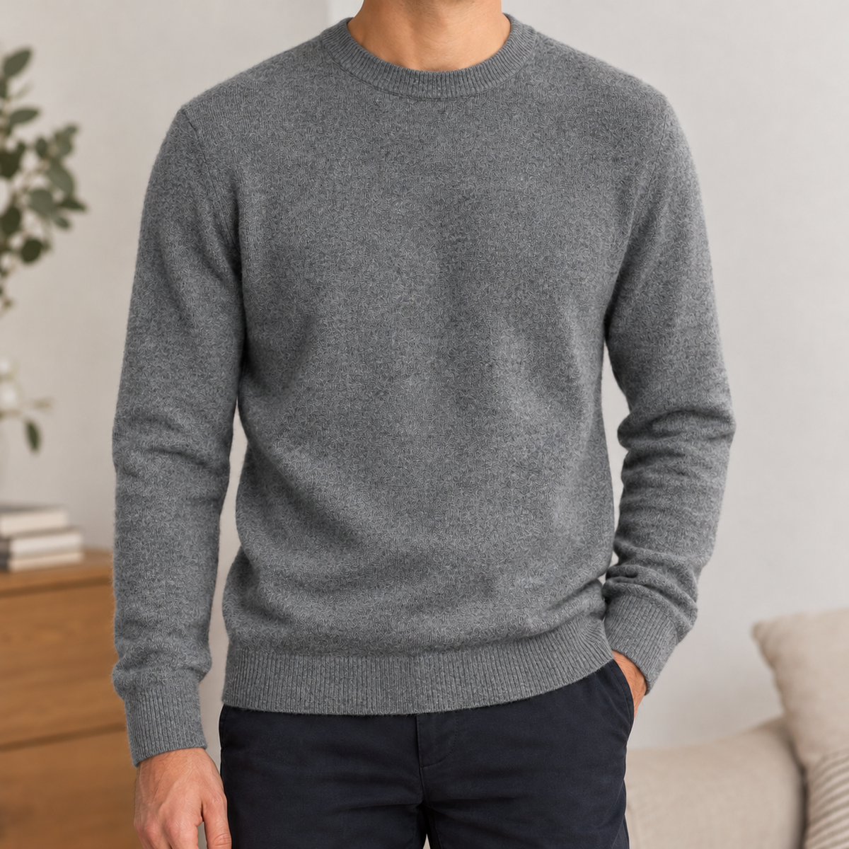 Benedikt Crew Neck Sweater - Dark Gray