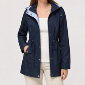 Elisabetta Hooded Jacket - Dark Blue