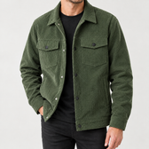 Yvan Corduroy Overshirt - Military Green