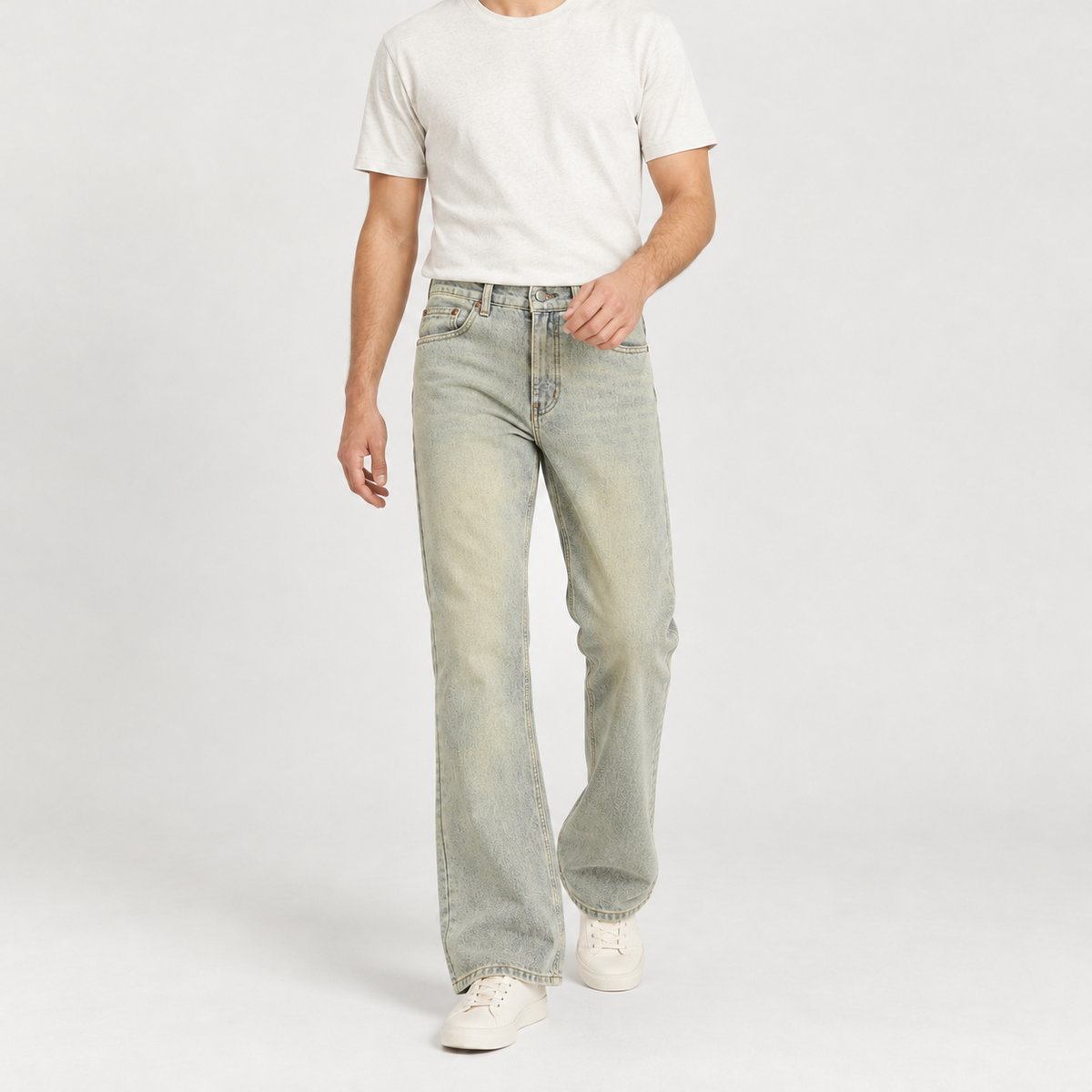 Vito Flared Jeans - Mud Yellow