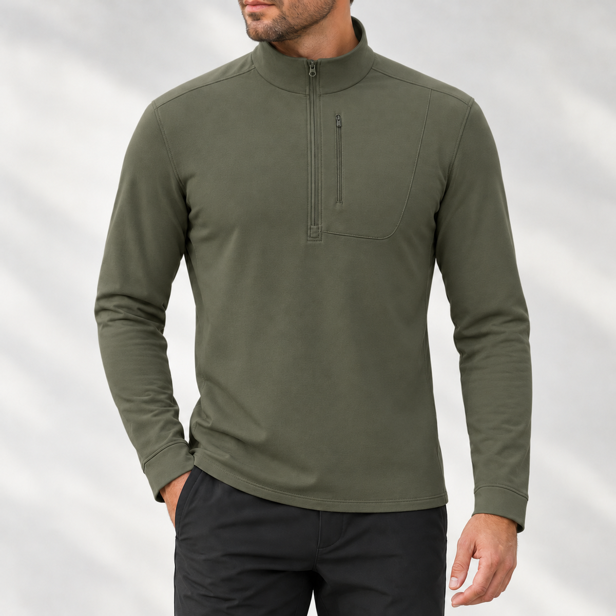 Eugene Half Zip Top - Jungle Green