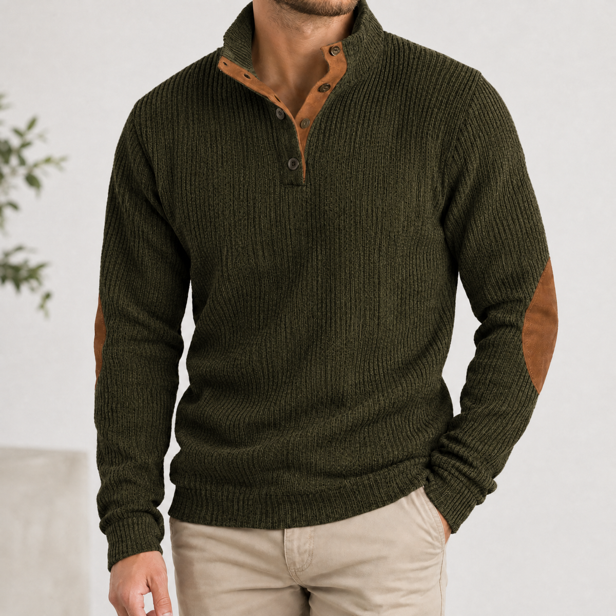 Carter Ribbed Sweater - Army Green