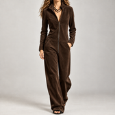 Borgny Wide Leg Jumpsuit - Dark Brown