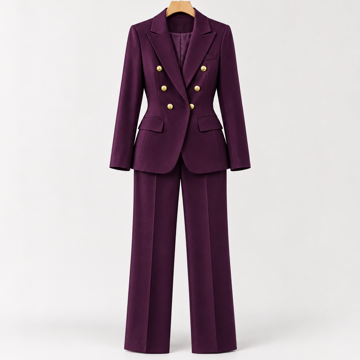 Gitte Double Breasted Pantsuit - Dark Purple A