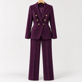 Gitte Double Breasted Pantsuit - Dark Purple A