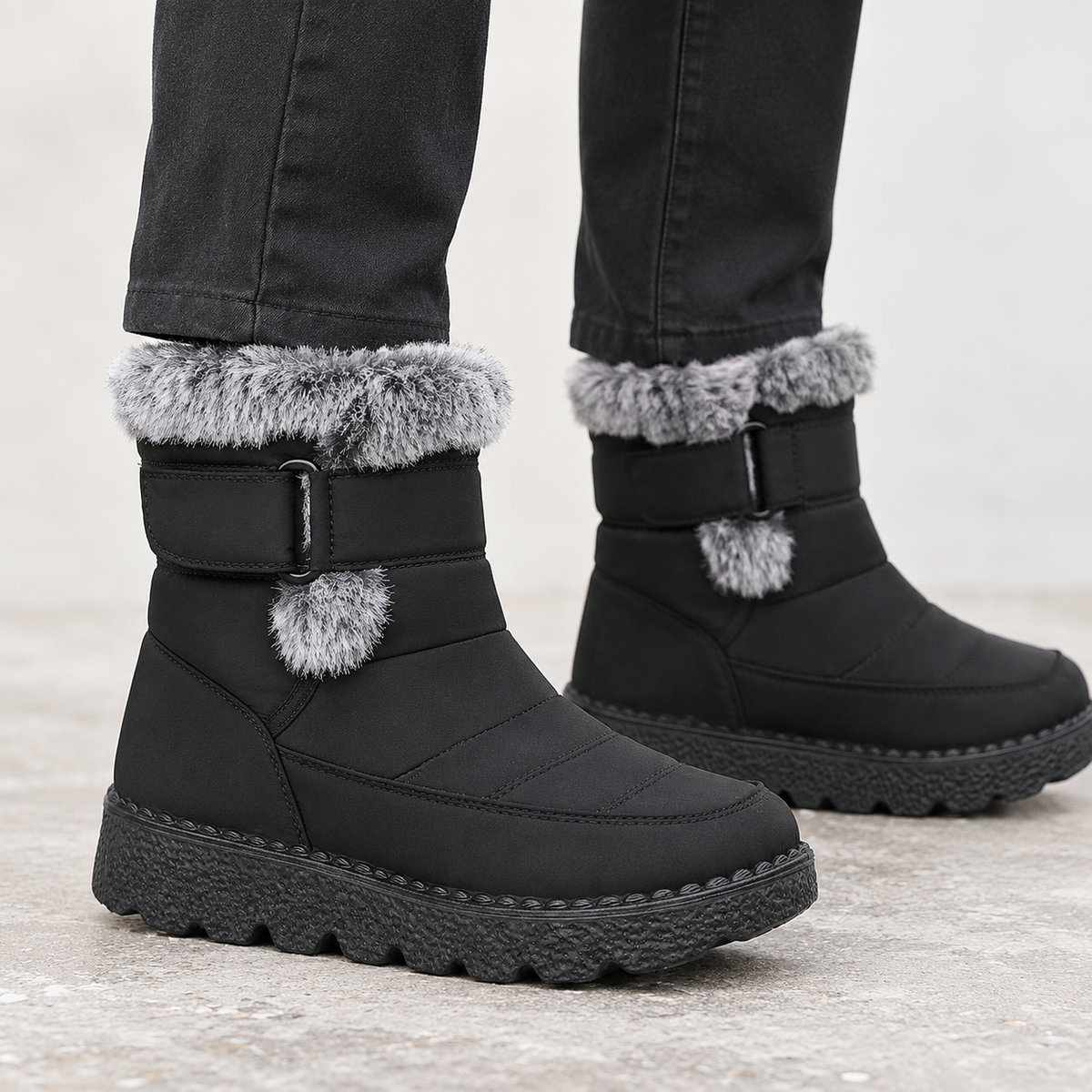 Bartolo Plush Lined Snow Boots - Black