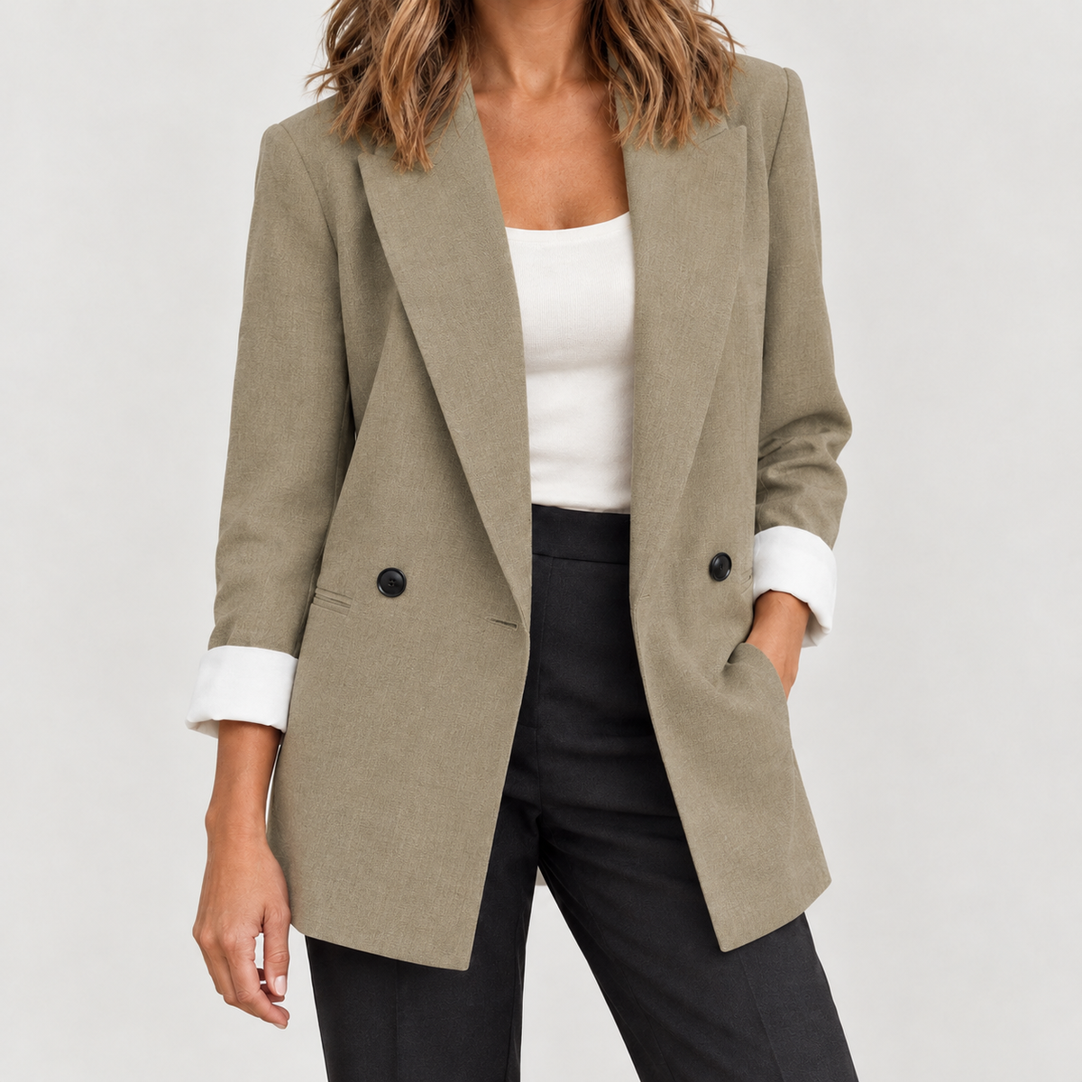 Ambretta Relaxed Blazer - Khaki