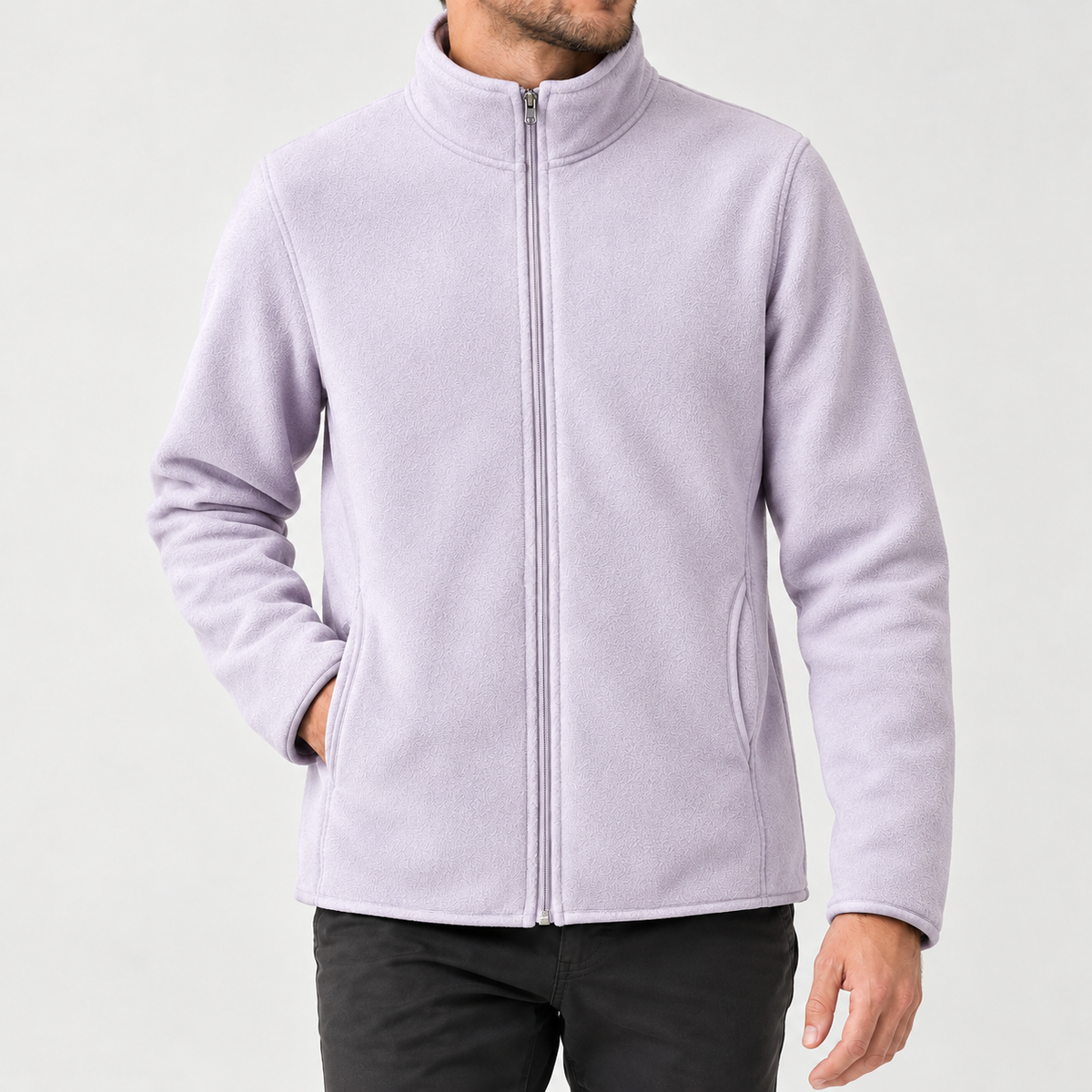 Hugues Stand Collar Jacket - Light Purple