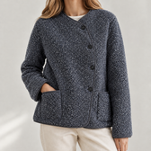 Minerva Teddy Jacket - Blue Gray