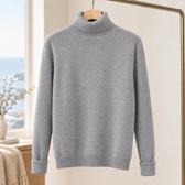 Emilio Turtleneck Sweater - Gray High Collar