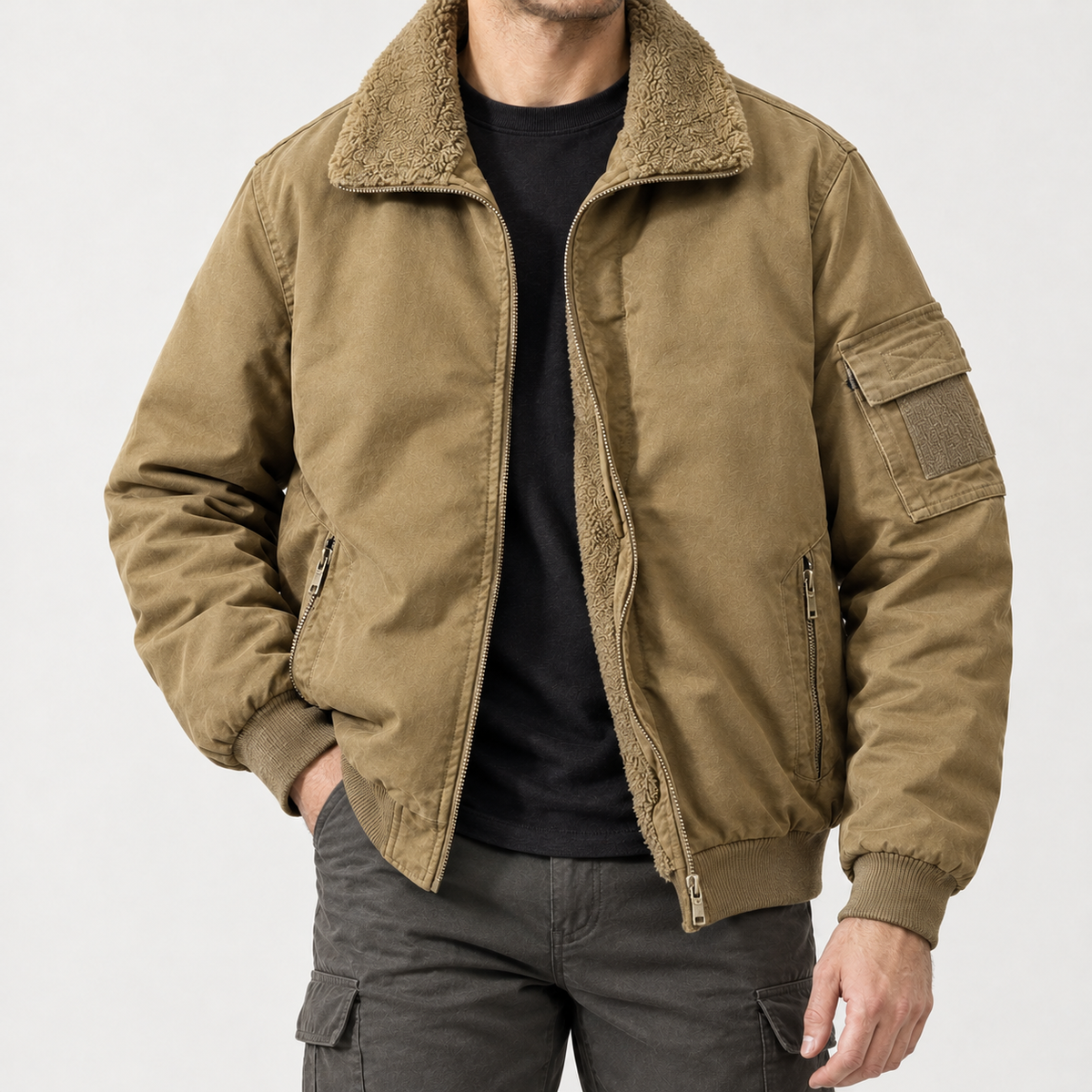 Jerome Plush Lined Jacket - Camel