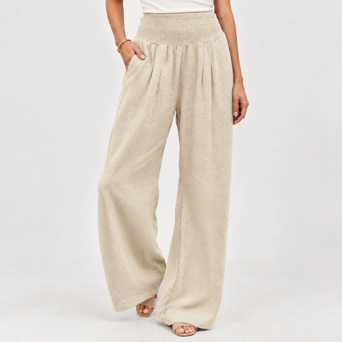 Annick Wide Leg Pants - Off White