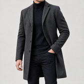 Bjarte Tailored Wool Coat - Dark Gray