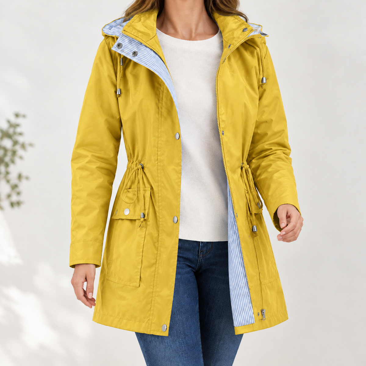 Elisabetta Hooded Jacket - Mustard Yellow