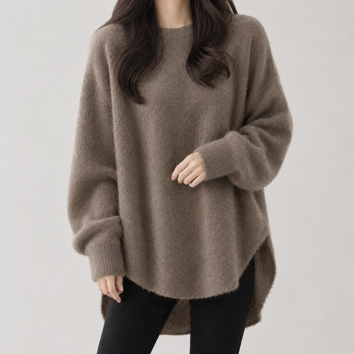 Erminia Oversized Knit Sweater - Brown