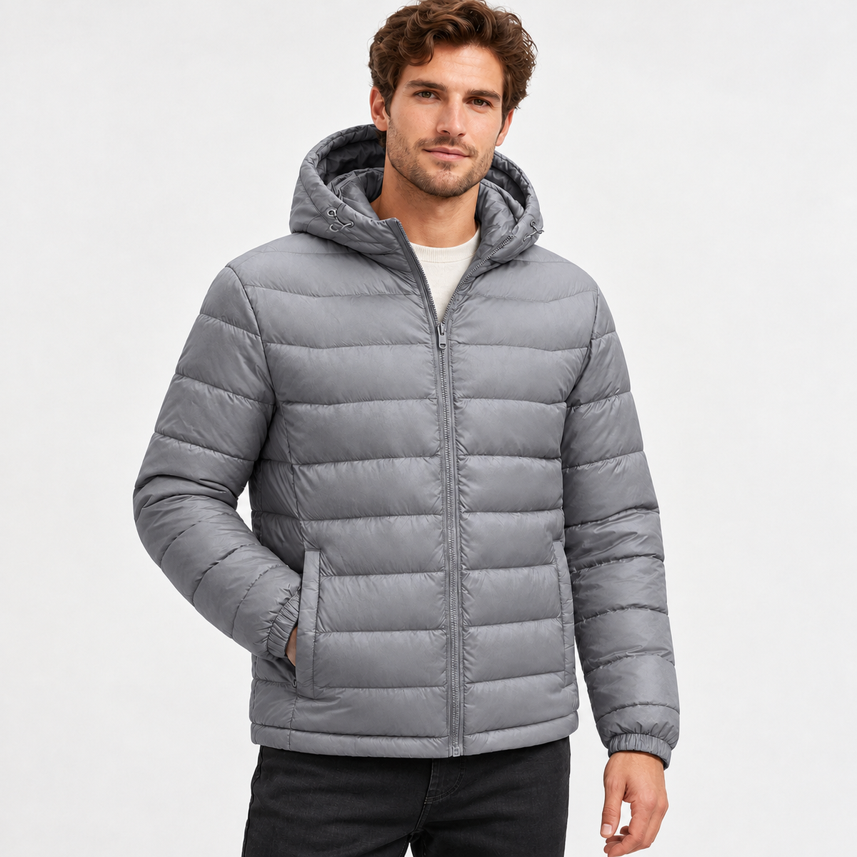 Ambrose Hooded Puffer Jacket - Gray