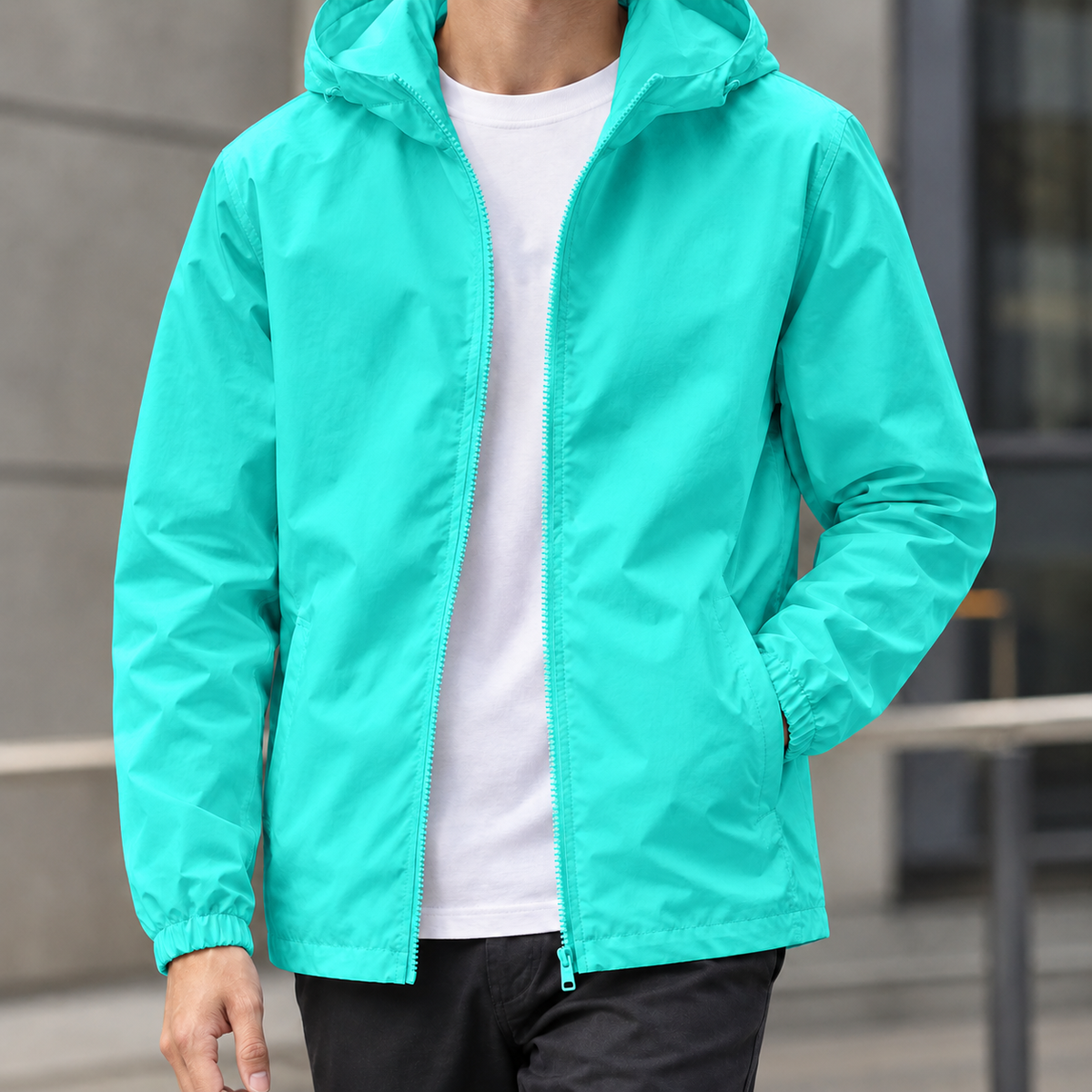 Maximilian Hooded Jacket - Aqua Blue