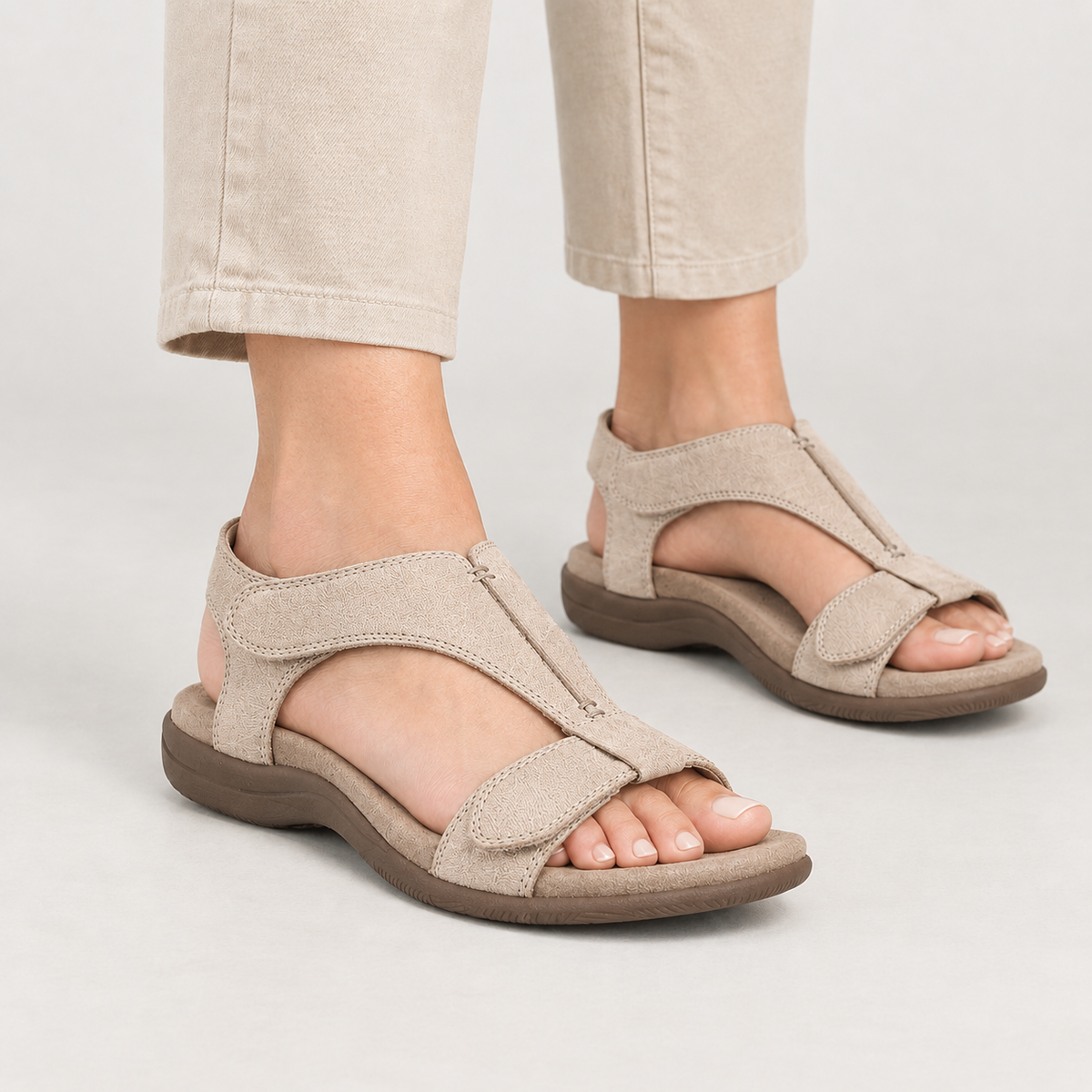 Carrera Wedge Sandals - Beige