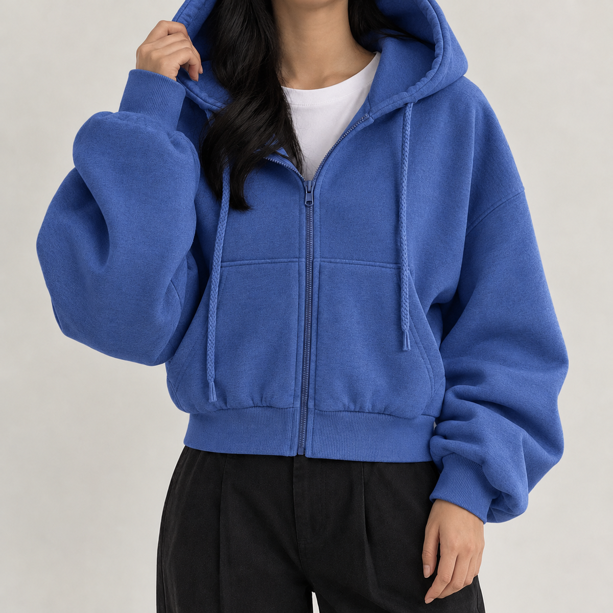 Dorotea Balloon Sleeve Hoodie - Royal Blue