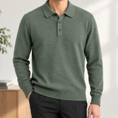 Cirillo Polo Collar Sweater - Bean Green