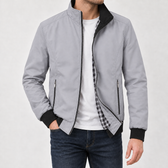 Ingimundur Stand Collar Jacket - Gray Black