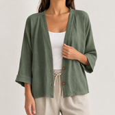 Calixte Relaxed Cardigan - Olive Green