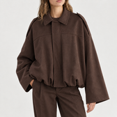 Tatiana Bubble Hem Jacket - Chocolate Brown