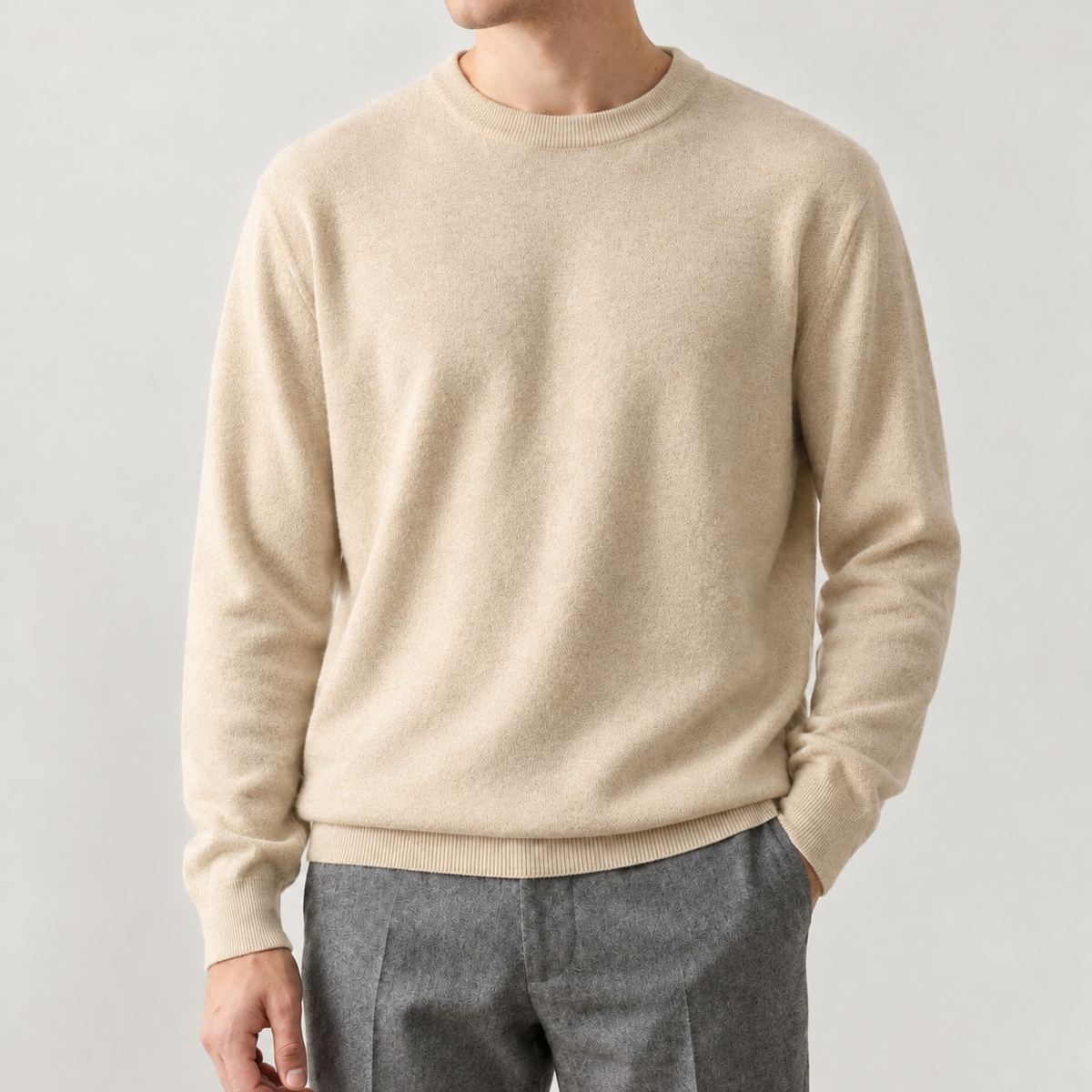 Aslak Crew Neck Sweater - Apricot
