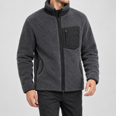 Jean Stand Collar Jacket - Dark Gray