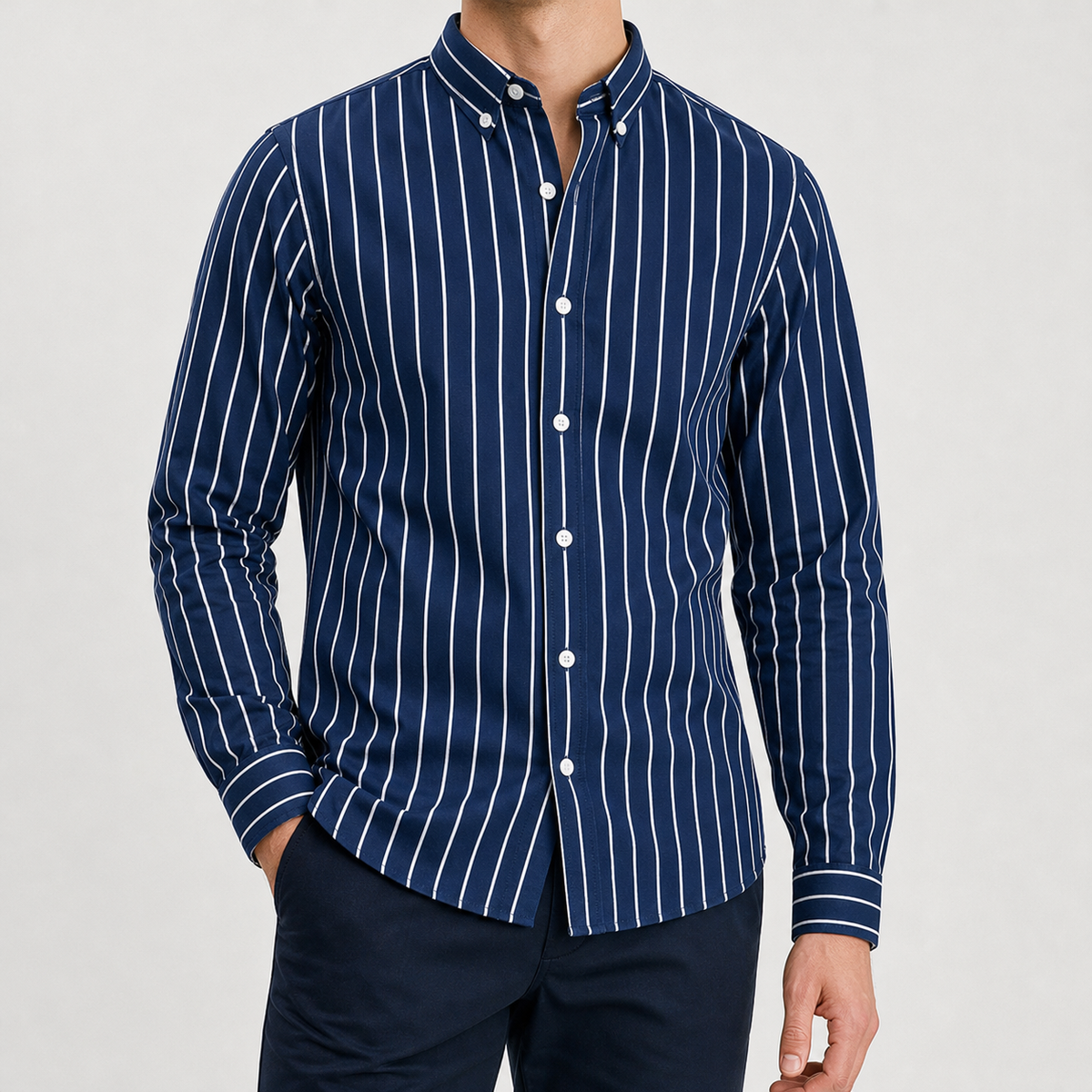 Hippolyte Striped Shirt - Navy Blue