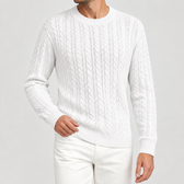 Salvador Cable Knit Sweater - White