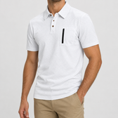 Frans Zip Pocket Polo - White