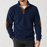 Beat Ribbed Pullover Jacket - Navy Blue