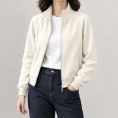 Fabia Stand Collar Jacket - Oatmeal White