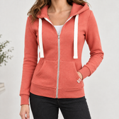 Birgitta Zip Hoodie - Orange Red