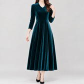 Johanne Velvet Midi Dress - Peacock Blue