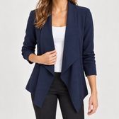 Agnete Draped Jacket - Navy Blue